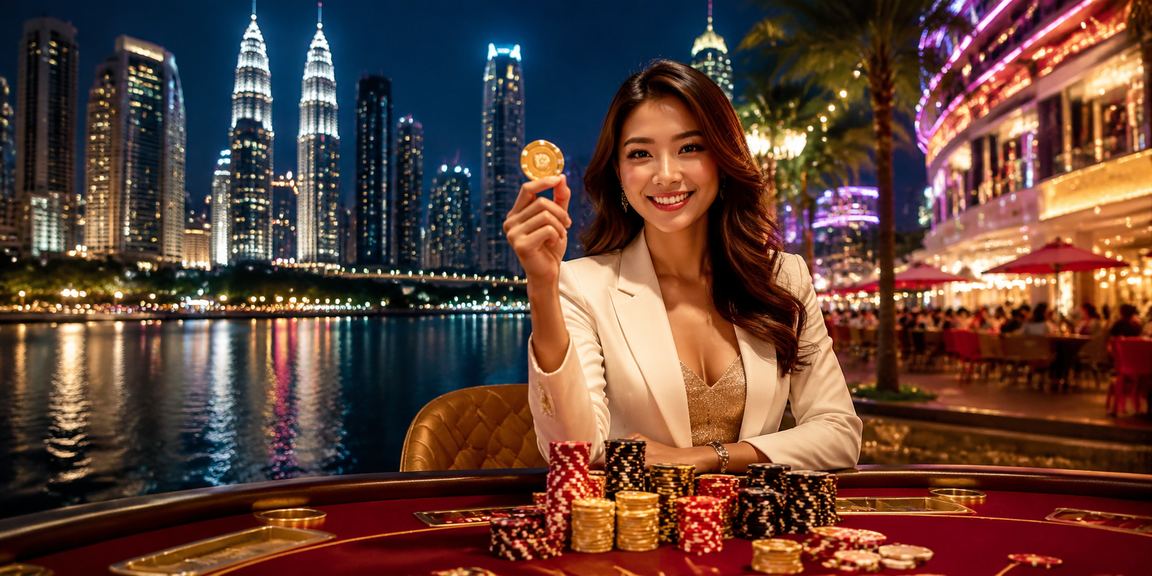 Meja permainan baccarat langsung di Kuala Lumpur dengan antara muka pemain masa nyata